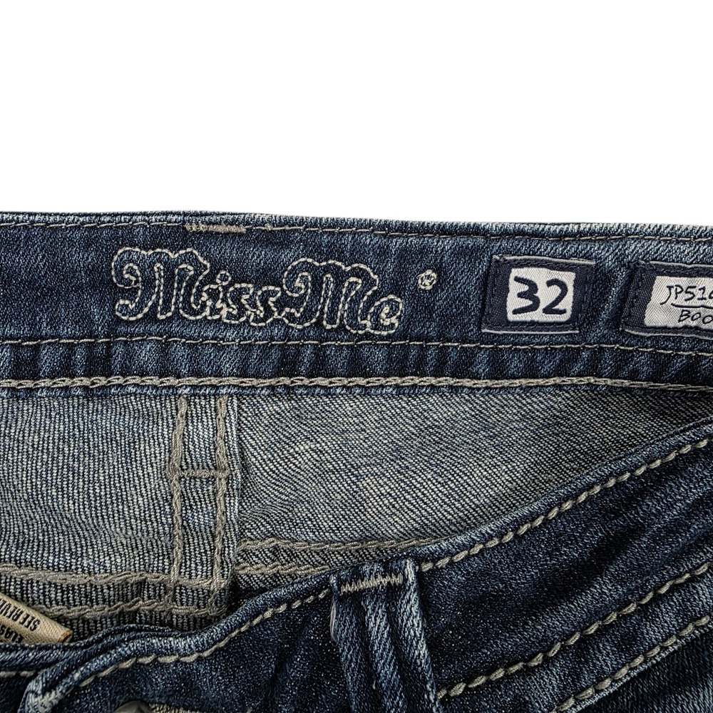 Miss Me Dark Blue Bootcut Jeans long - Picture 5 of 13